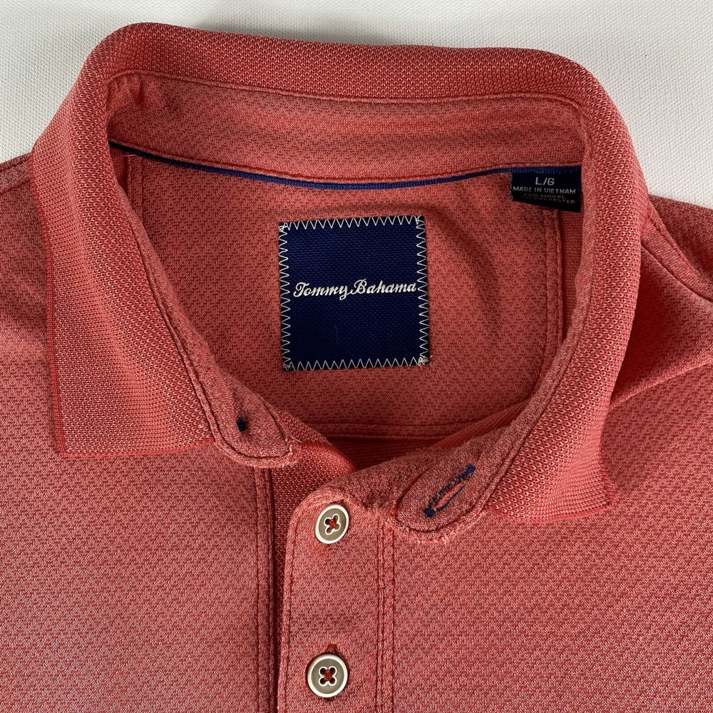 Tommy‎ Bahama Polo Shirt Mens Large Red Short Sleeve Modal Blend Hawaiian - Picture 4 of 10